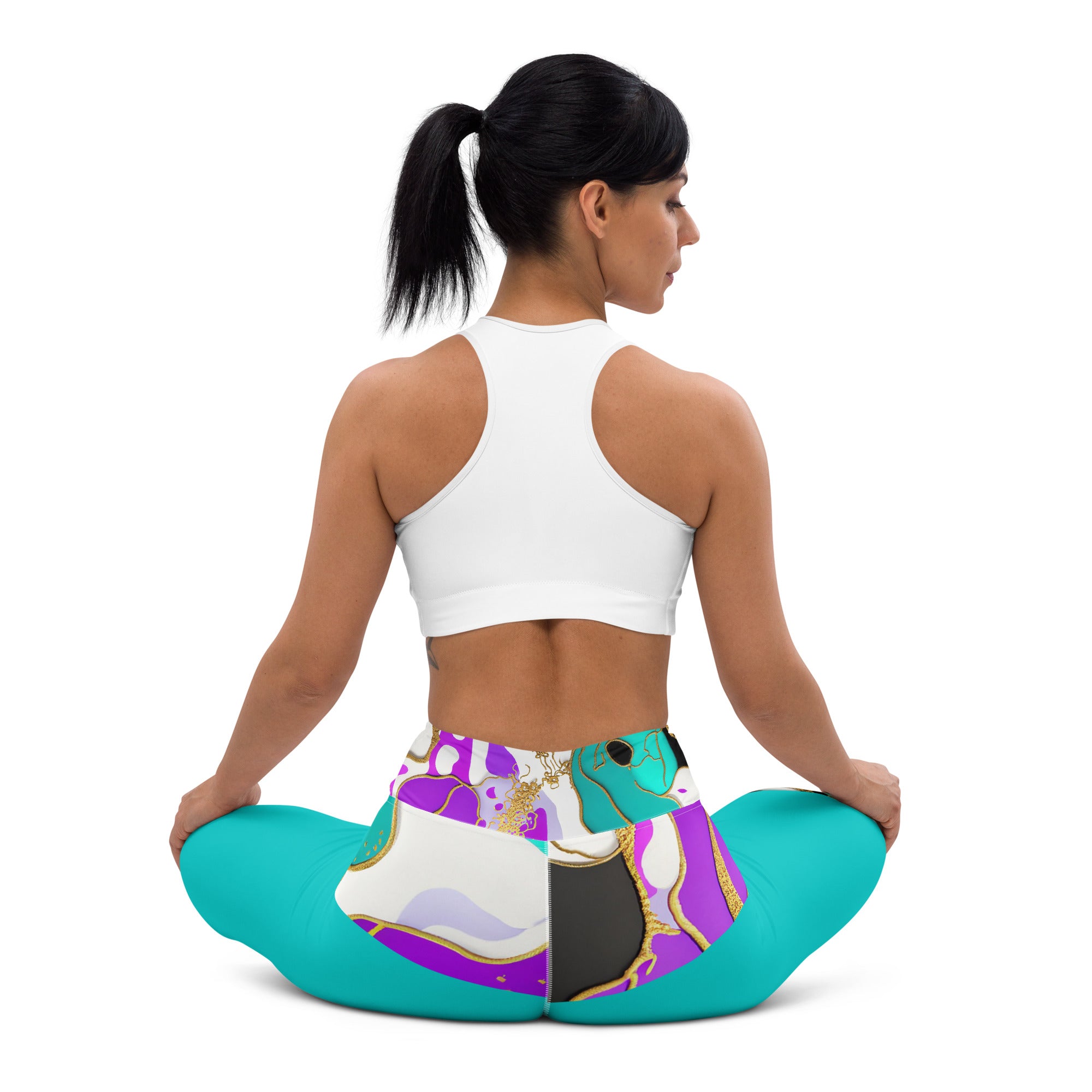 Arty Yoga Pants. Gym or Workout High Waist Leggings. "Artz" Streetwear by WickedYo.